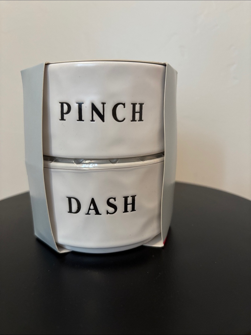 PINCH & DASH Ceramic Spice Jars - White with Black Lettering